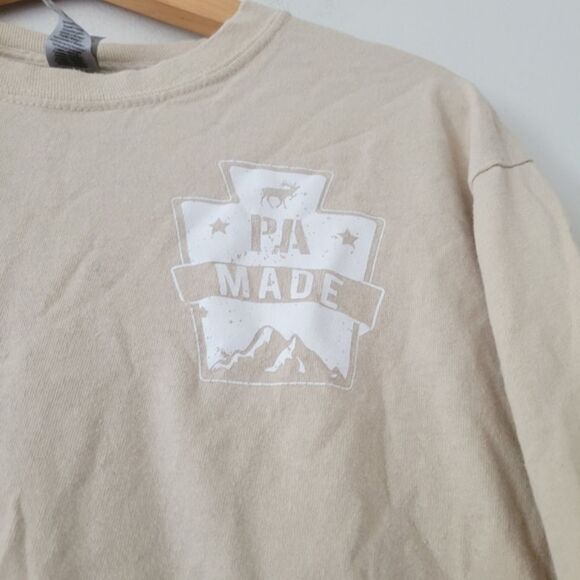 PA Made Long Sleeve Tee Beige/White Medium PA Wilds Tourist - Picture 3 of 4